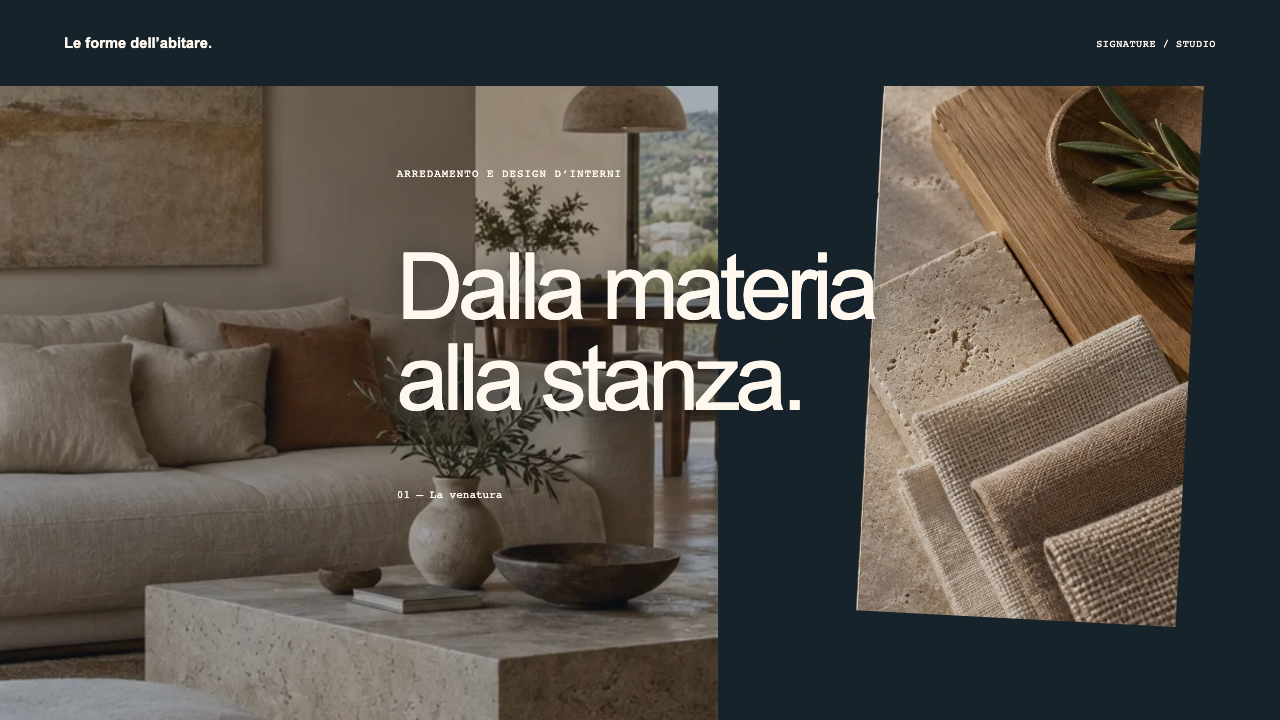 Esempio di sito per arredamento e design: un punto di partenza da adattare al progetto.