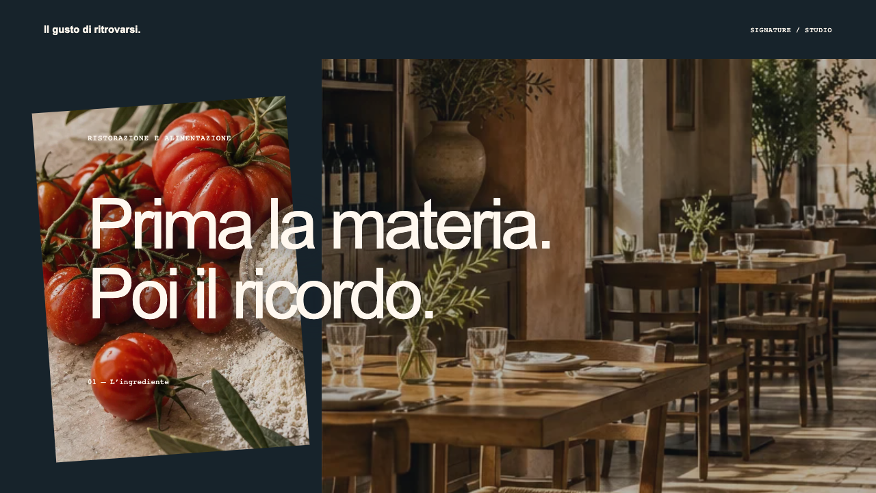Presentazione illustrativa Signature per la ristorazione